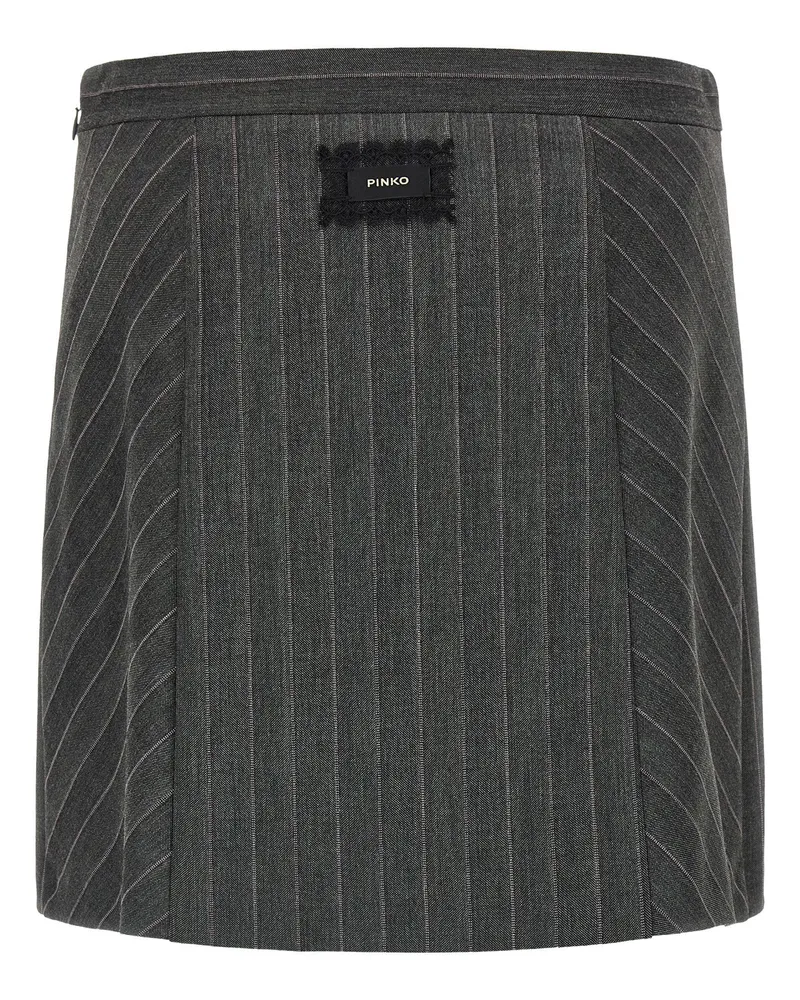 Pinko Pinstripe Flared Skirt — gray Gray