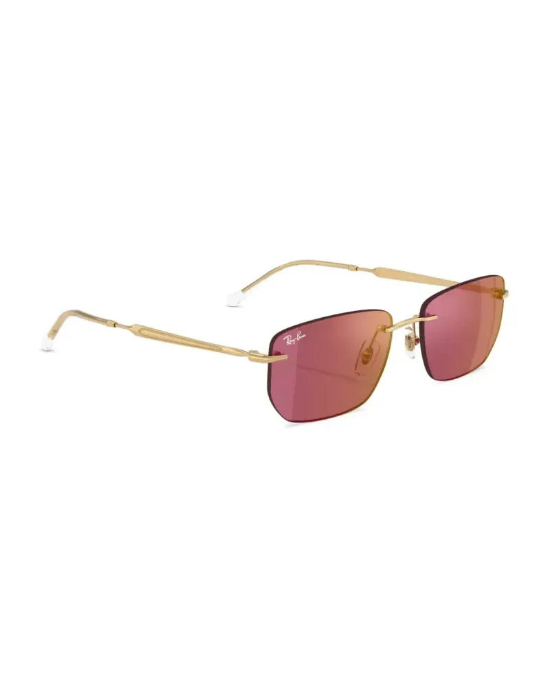 Ray Ban RB3768001D0 Rimless Sunglasses — Gold Gold