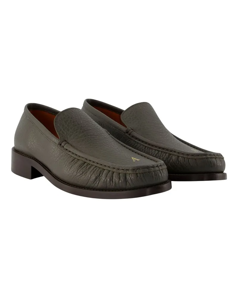 Acne Studios Calfskin Leather Loafers — Khaki Khaki