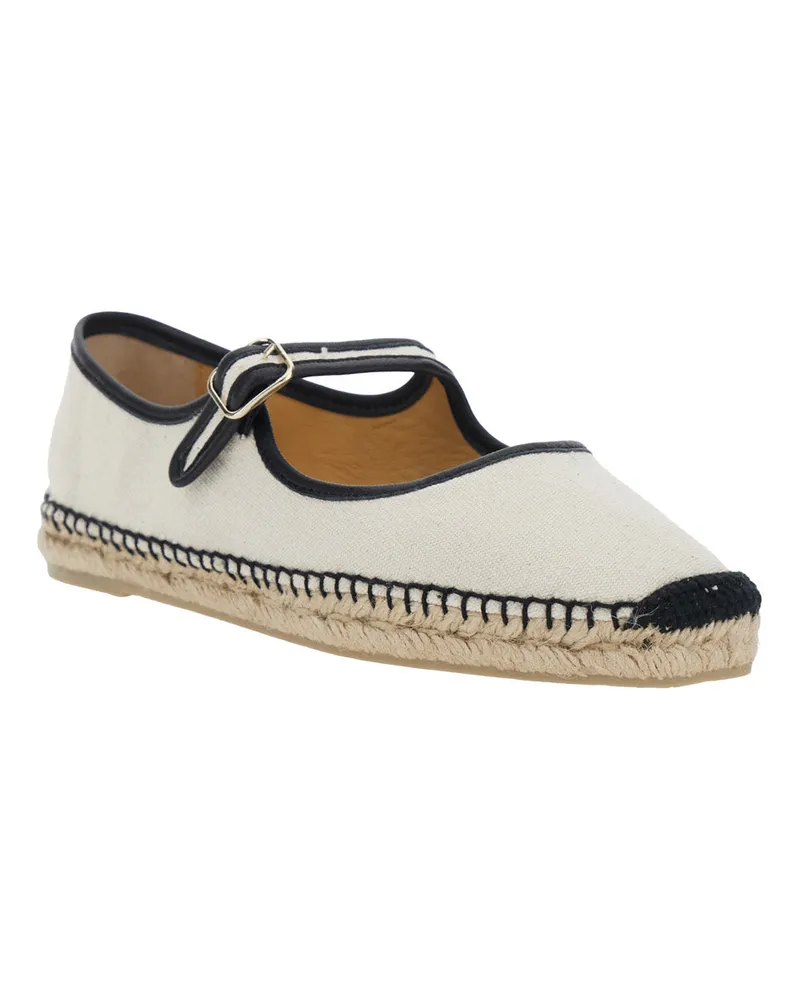 Castañer Women's Ballet Shoes Padua White Fabric Textile Ballerina White