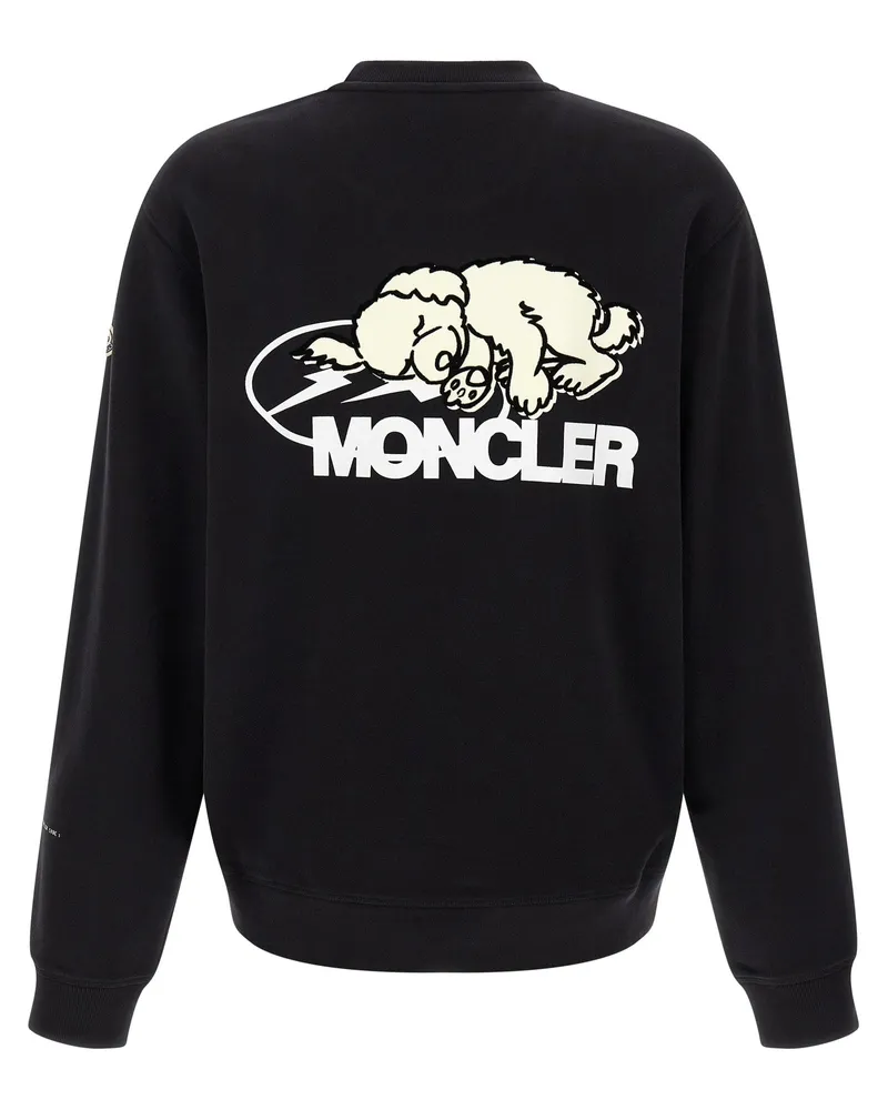 Moncler Logo-Print Cotton Jersey Sweatshirt — Black Black