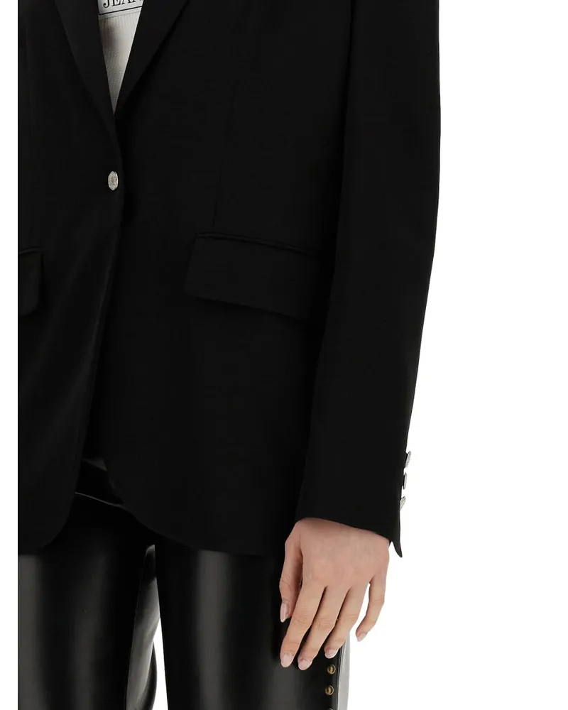 Moschino Single-Breasted Viscose Jacket — Black Black