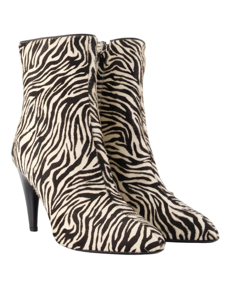 Isabel Marant Women's Jany Low Ankle Boots -  Leather Black Calfskin Shoes Ankle-Boots Black