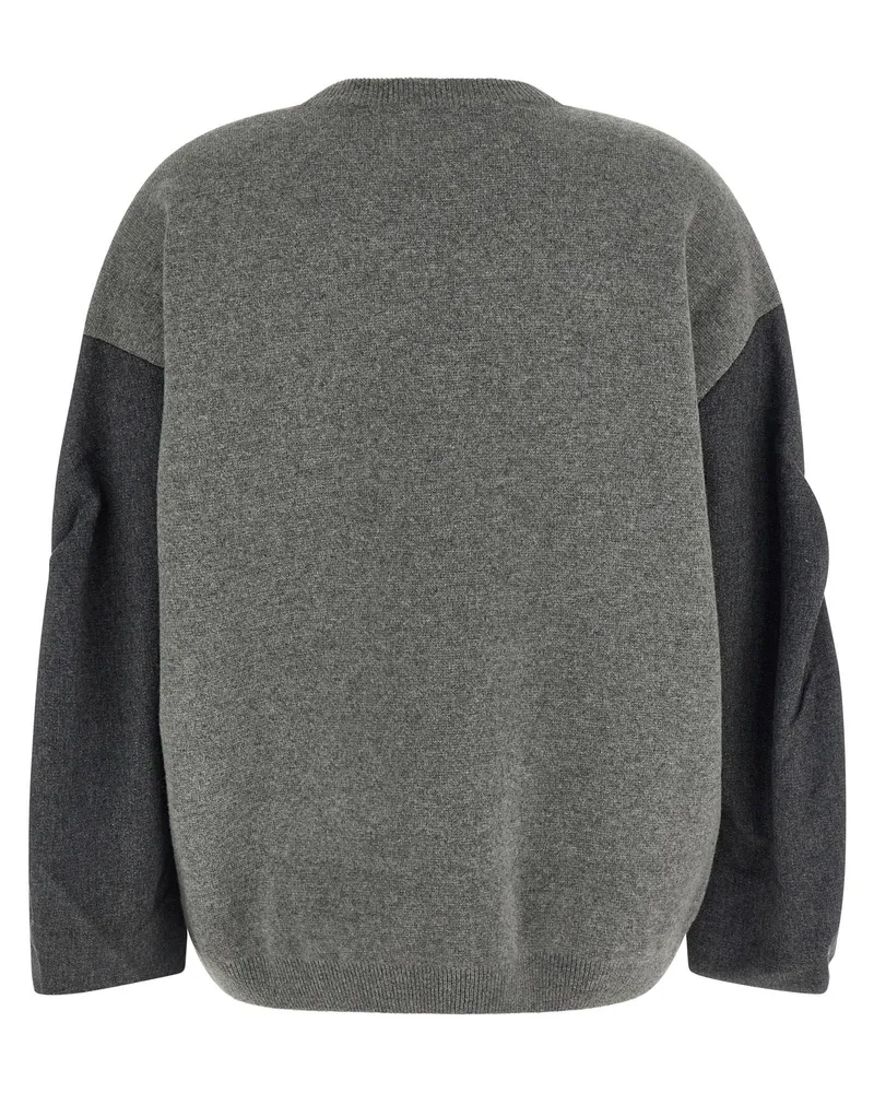 NUDE Two-Tone Wool Blend Sweater — Gray Gray