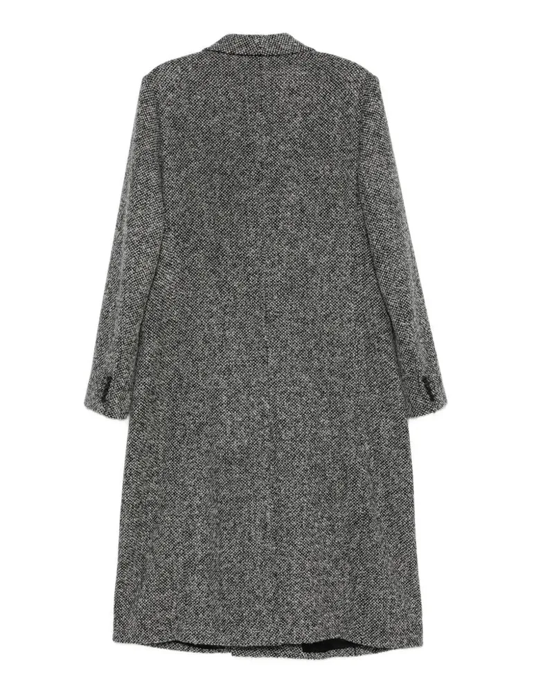 Emporio Armani Double-Breasted Wool Blend Coat — Grey Grey