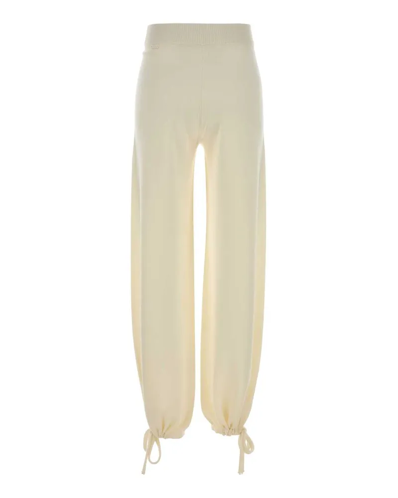 Max Mara 2521336011600 001 Bianco Exterior: Virgin Wool Pantaloni Trousers Beige