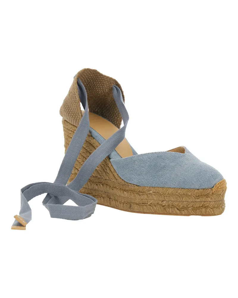 Castañer Women's Wedges Chiara Blue Fabric Textile Shoe Blue