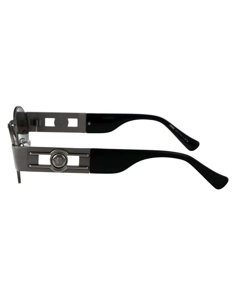 Versace 0VE2264 Oval Metal Frame Sunglasses — Gray Gray