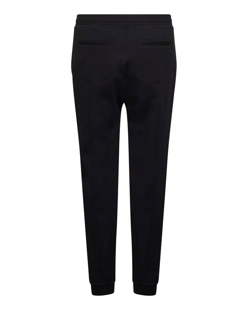 Brunello Cucinelli Men's Jogger Trousers Double Fleece Black Cotton Black
