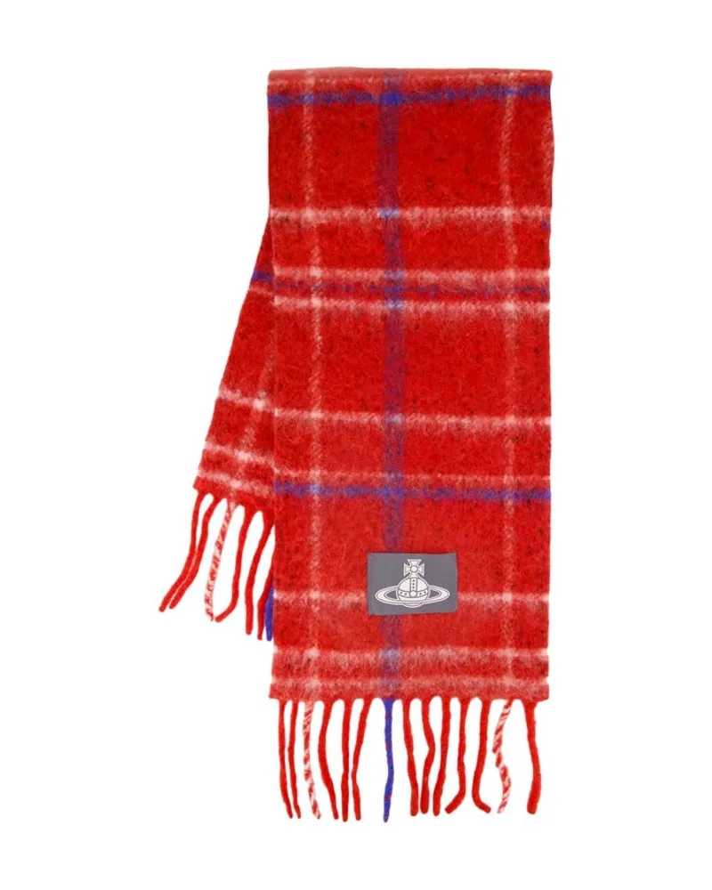Vivienne Westwood Checked Wool Scarf — Red Red