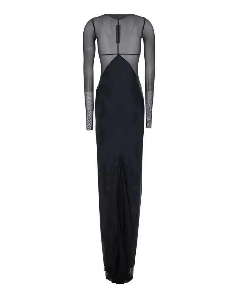 Rick Owens Women's Combo Gown Black Tech Fabric Acetate Black