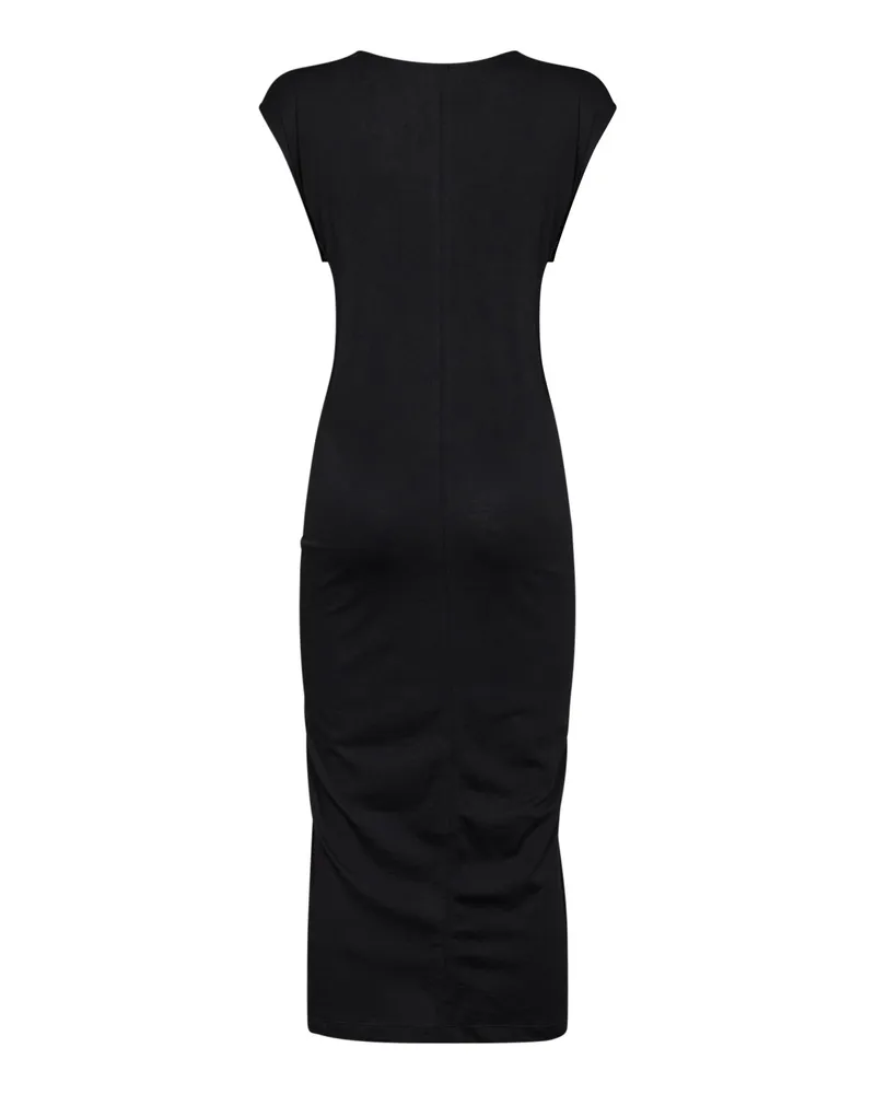 Totême Women's Jersey Tie-Waist Midi Dress Black Organic Cotton Black