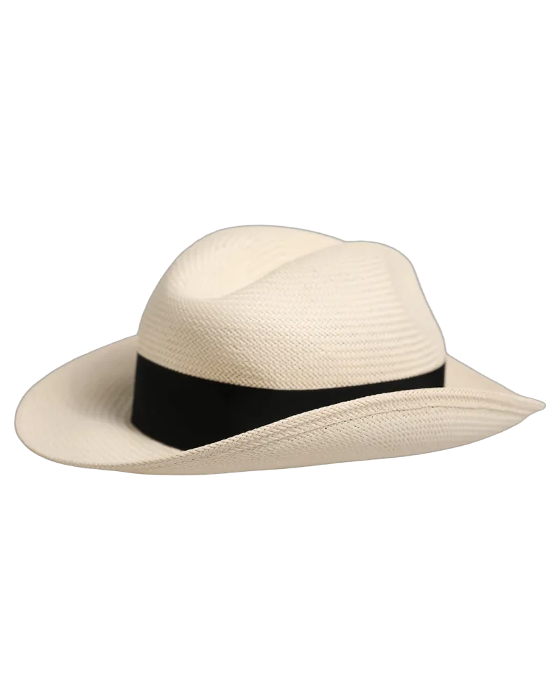 Dolce & Gabbana Men White Paper Straw Fedora Panama Capello Hat Textile White