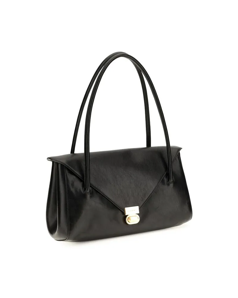 Marni Women's Black Calf Leather Bos Taurus Shoulder Bag Black