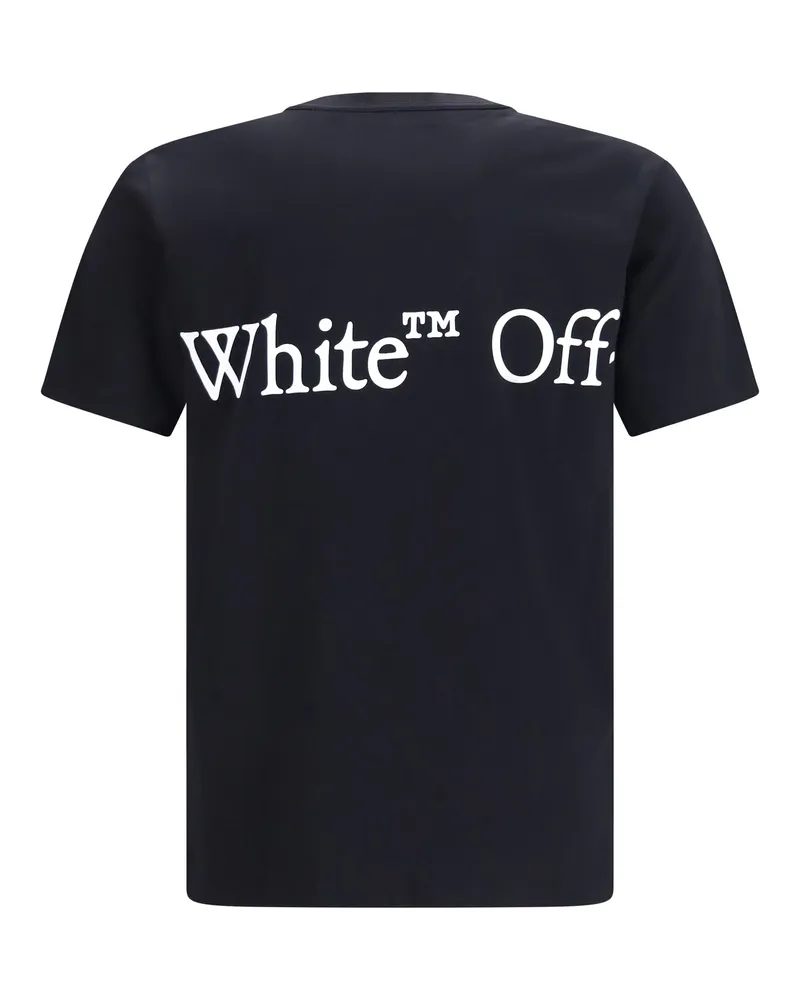 OFF-WHITE Men's Bookish Scarf T-Shirt Black Cotton T-Shirts And Polos Black