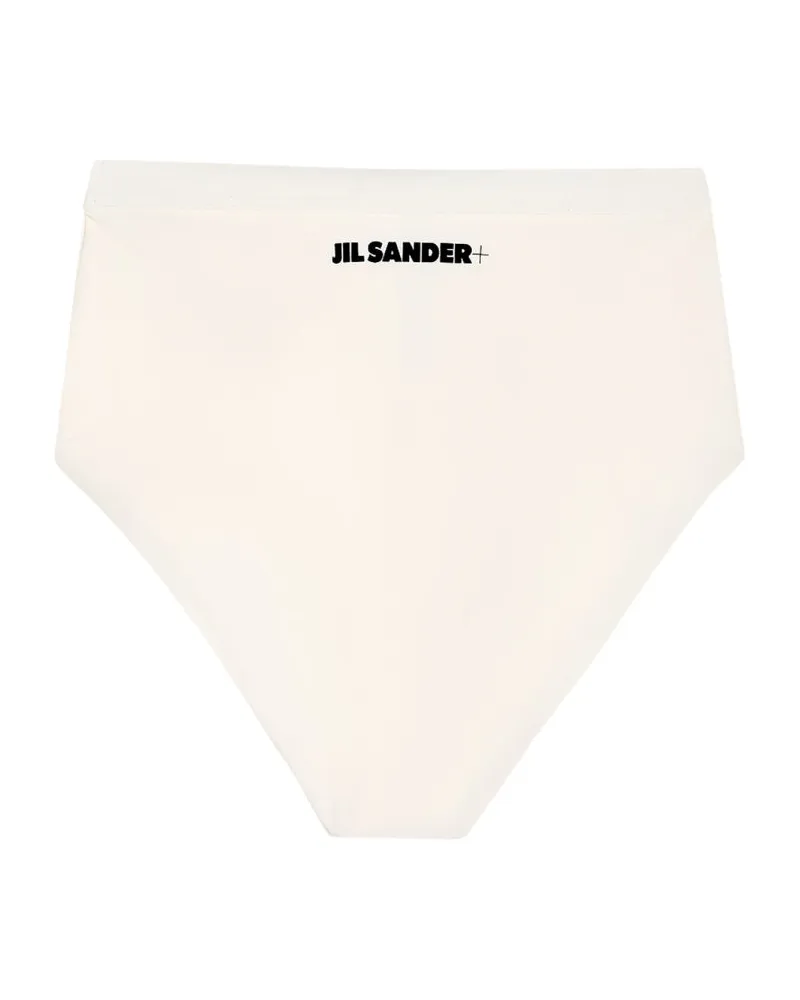 Jil Sander Logo-Embroidered Bikini Briefs — Ivory Ivory