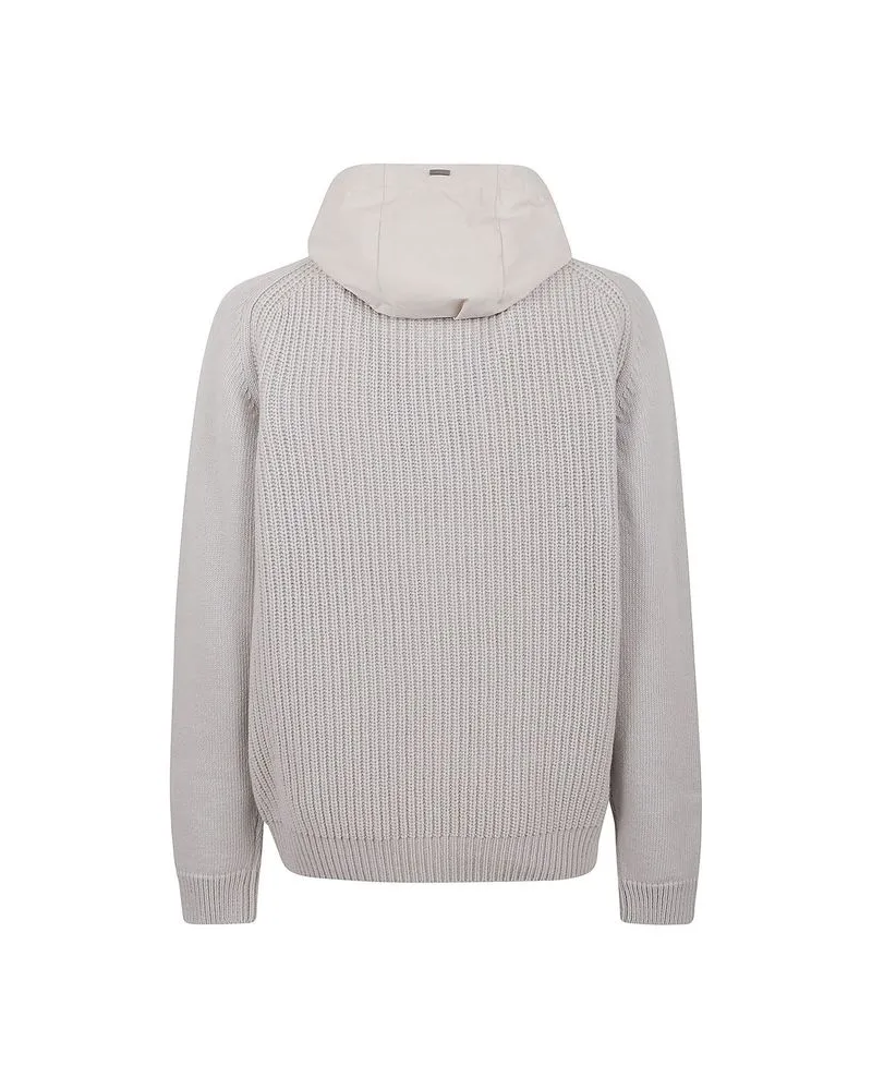 Herno Men's Gray Wool Hoodie Clothing Gray