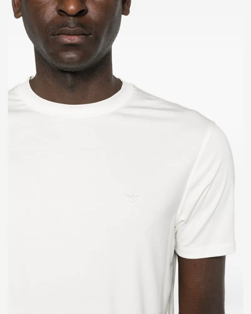 Emporio Armani Modal and Silk Blend T-Shirt — White White