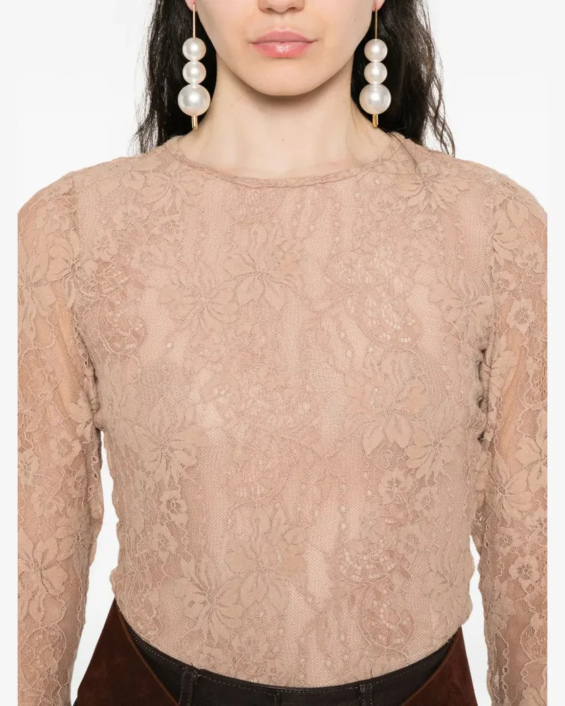 Zimmermann Women's Floral-Lace Bodysuit Aw25 W Beige