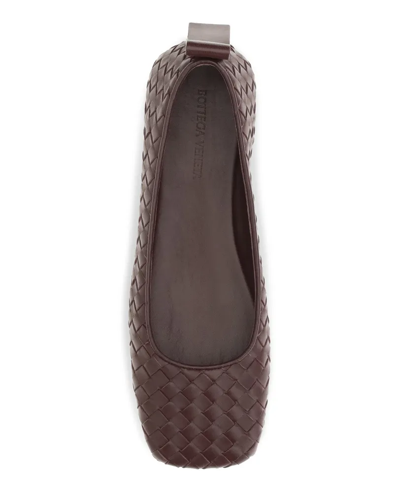Bottega Veneta Women's Ballerina Shoes Charlotte Deep Mahogany Lambskin Brown