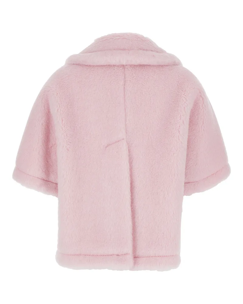 Max Mara Women's Cape Corvino Pink Fur Alpaca Coat Pink
