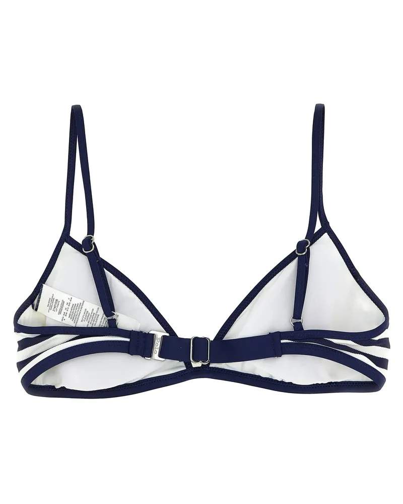Ralph Lauren Striped Technical Piqué Bikini Top — Navy Navy