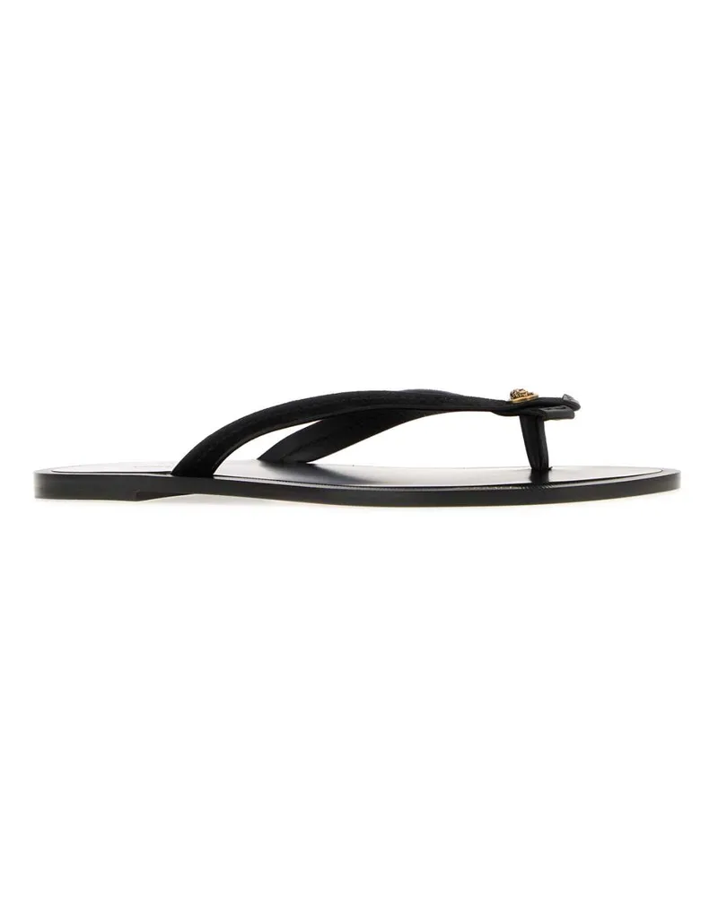 Versace Men's Black Suede Thong Slippers 1b55jblackgold82 Sandali Sandal Black
