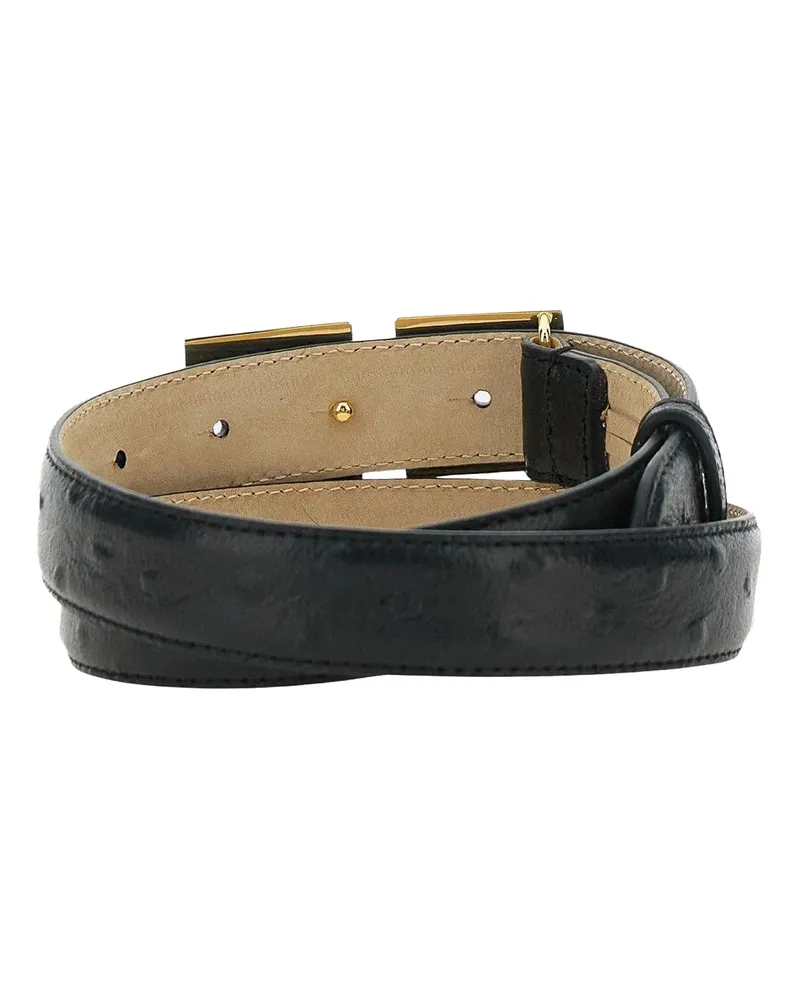 Elisabetta Franchi Women's Belt Double Buckle Black Cowhide Leather Black