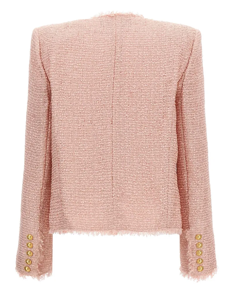 Balmain Sequin Tweed Blazer — Pink Pink