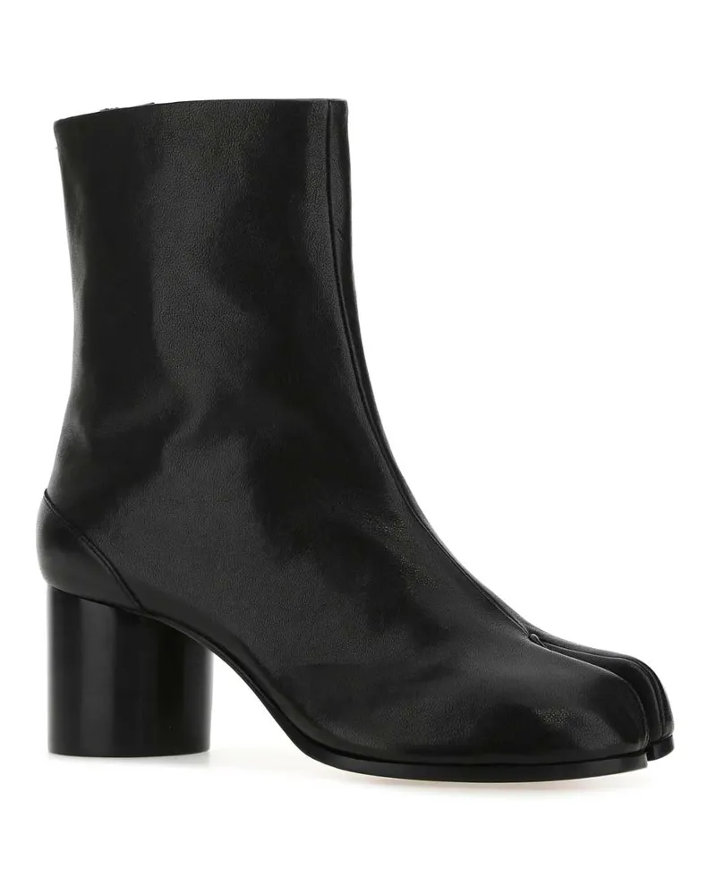 Maison Margiela Women's Black Leather Tabi Ankle Boots T8013 Stivali Black