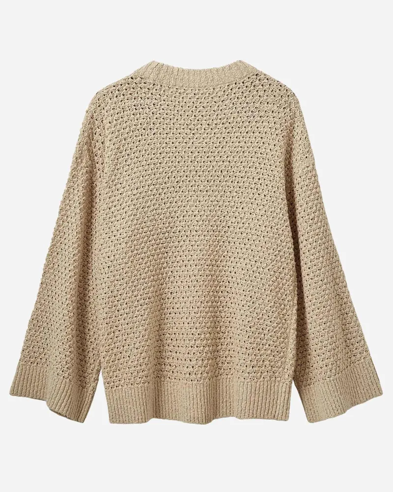 The Garment Women's Jersey April Cotton Beige Organic Knitwear Sweater Beige