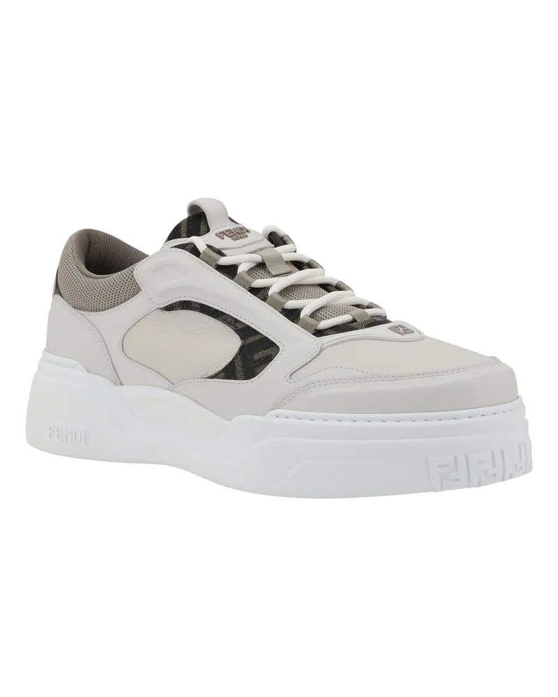 Fendi Men's Ff Sneakers Bianco+bian.ice+beig White