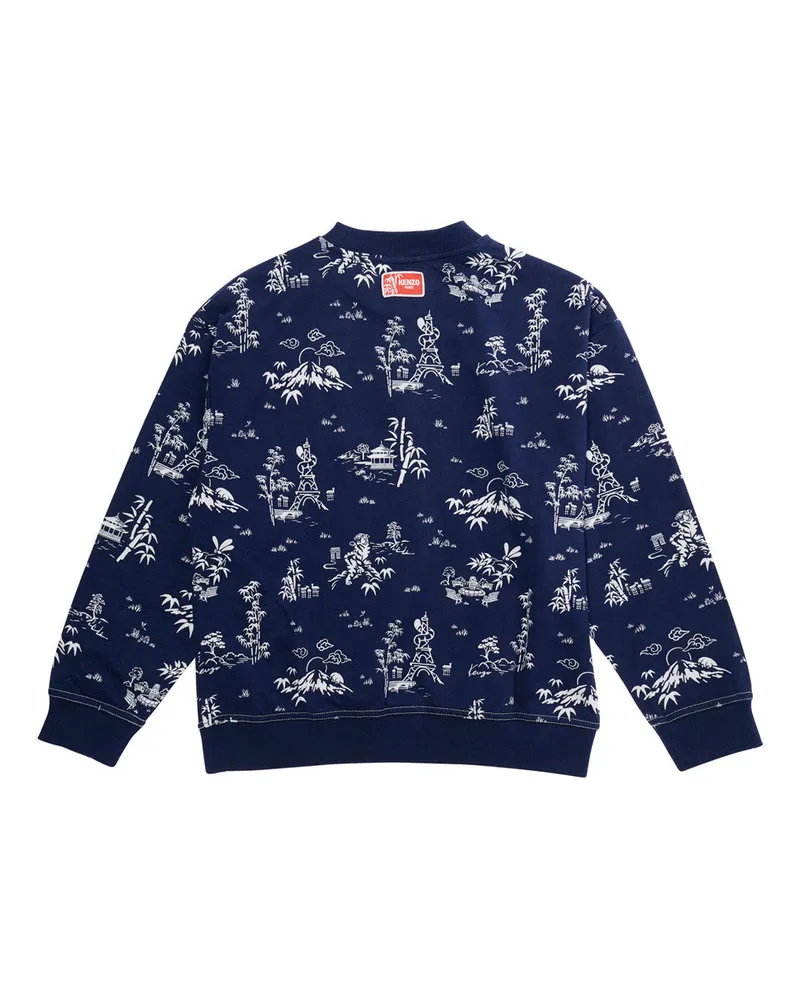 Kenzo Boys' Crewneck Sweatshirt Blue Cotton Hoods & Sweatshirts Navy