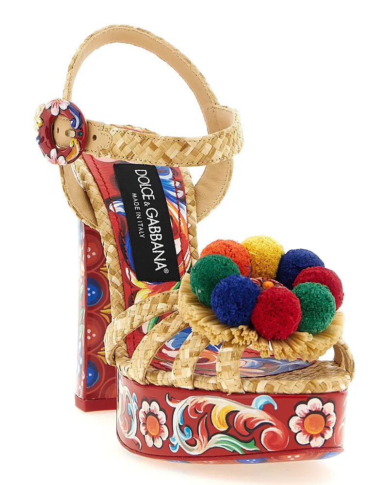 Dolce & Gabbana Women's Multicolor Viscose Stiletto Heel Sandals Multicolor