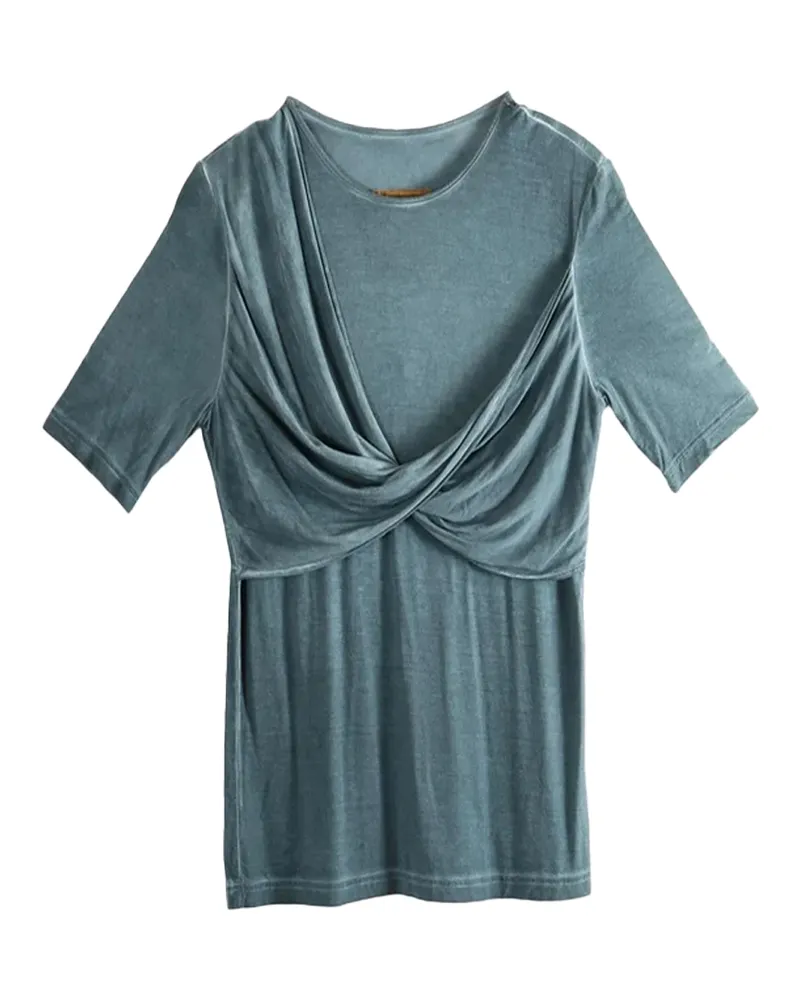 Uma Wang Twisted Jersey Top — Blue Blue