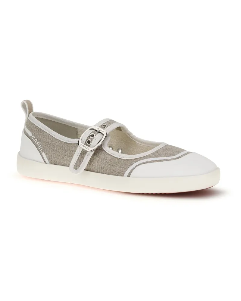 Carel Women's Canvas Sport Ballerinas Beige Upper: Cotton; Sole: Rubber Flat Shoes Beige