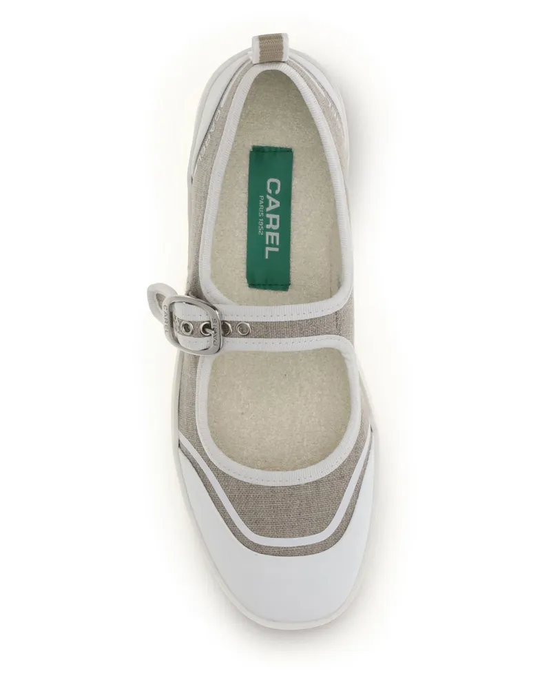 Carel Women's Canvas Sport Ballerinas Beige Upper: Cotton; Sole: Rubber Flat Shoes Beige