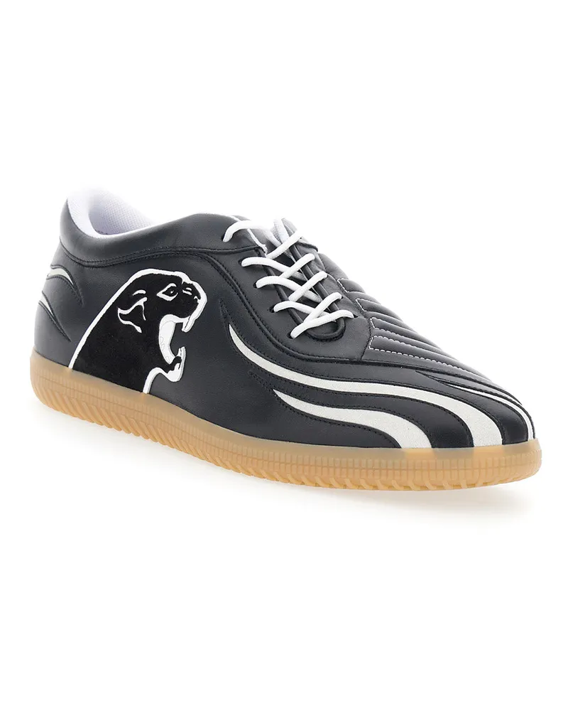 Valentino Garavani Men's Low-Top White Leather Sneakers Trainers Black