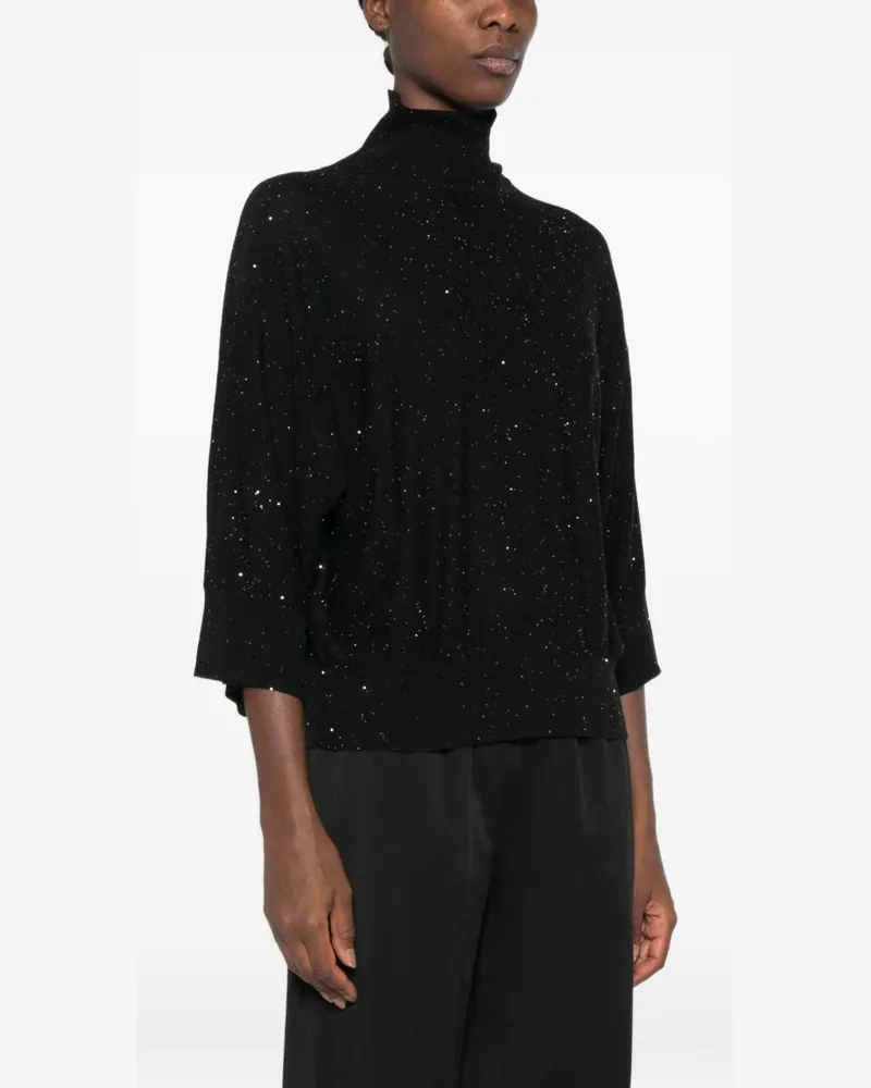 Fabiana Filippi Sequin-Embellished Wool Sweater — Black Black