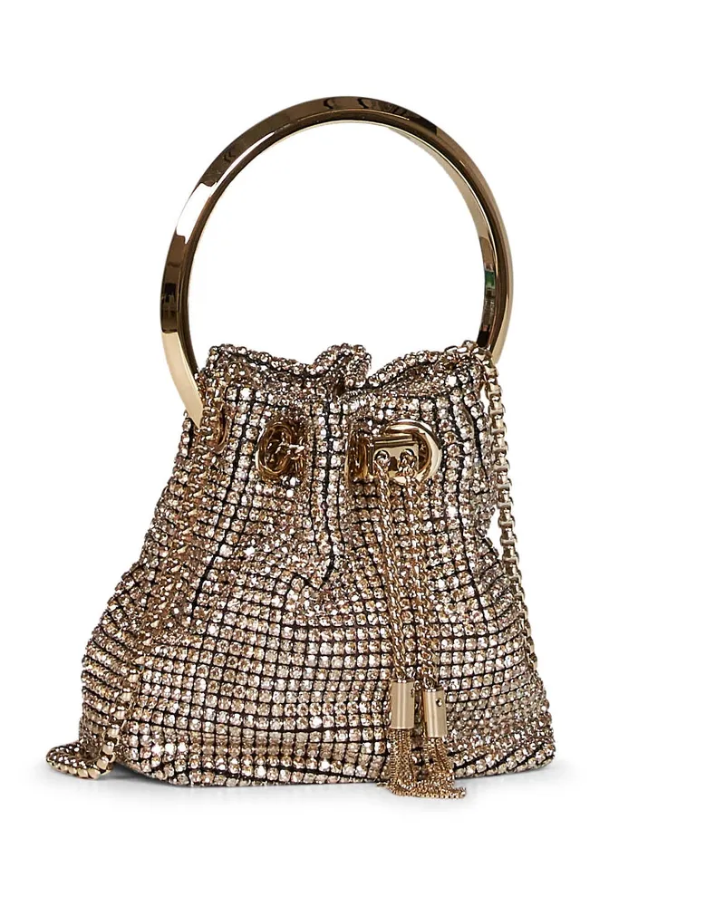 Jimmy Choo Women's Handbag Micro Bon Gold Nylon Bag Gold