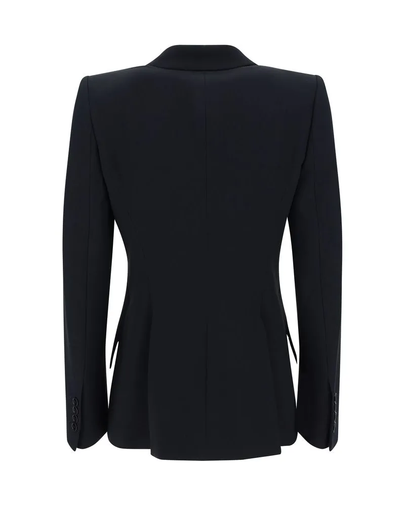 Alexander McQueen Tailored Acetate Blazer — Black Black