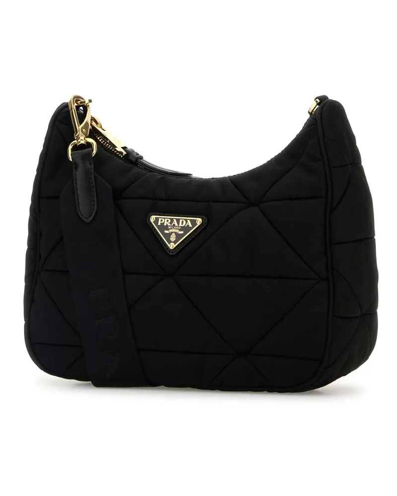 Prada Women's Slate Re-Nylon Shoulder Bag Nero1 Poliammide Riciclata-Vitello Borse A Mano Black