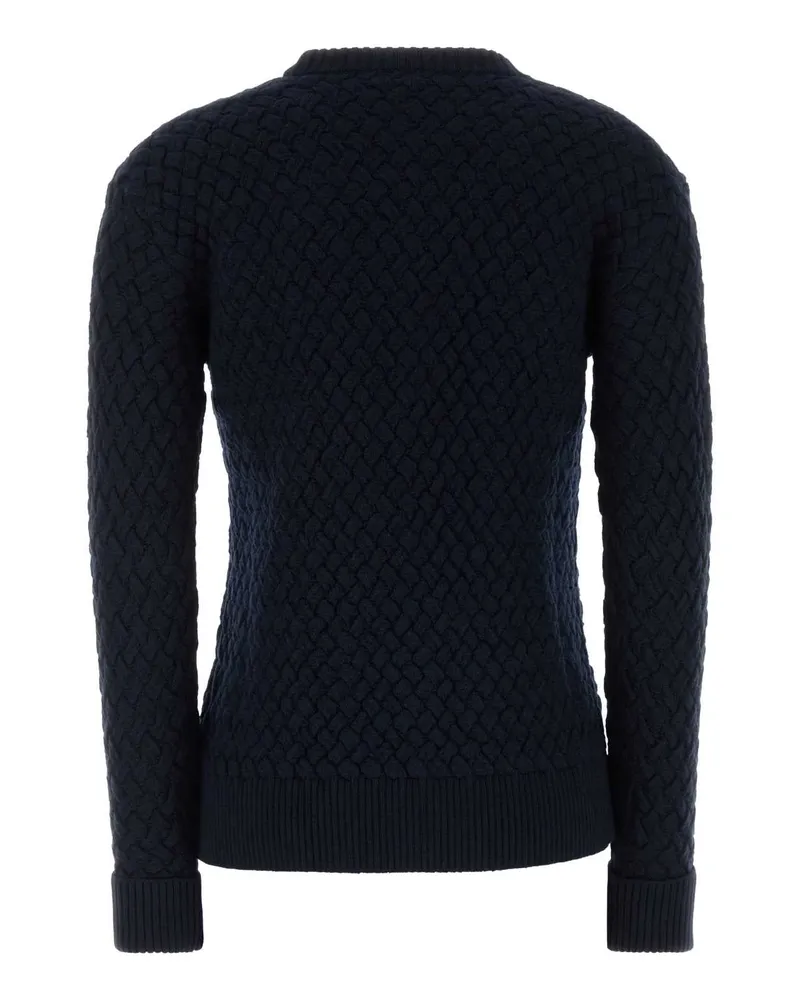 Bottega Veneta Women's Navy Blue Wool Sweater Exterior: Maglieria Navy