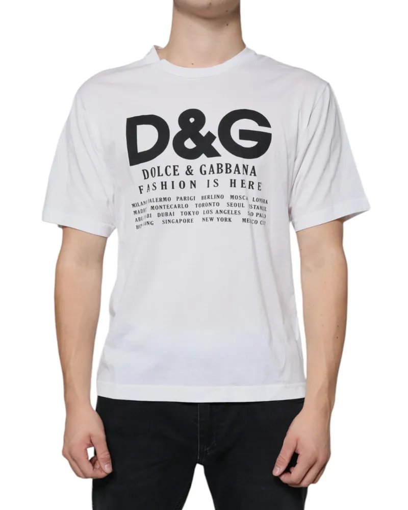 Dolce & Gabbana Logo-Print Cotton T-Shirt — White White