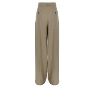 Virgin Wool Blend Tailored Trousers — Beige