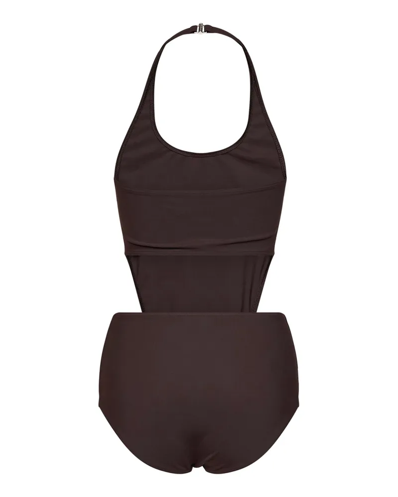 Alaïa Women's One-Piece Swimsuit, Brown Jersey Polyamide Swimwear Sea Clothing Brown