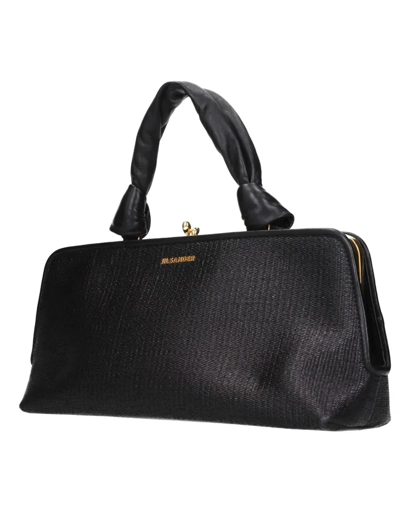 Jil Sander Women's Black Raffia Handbag Bag Black