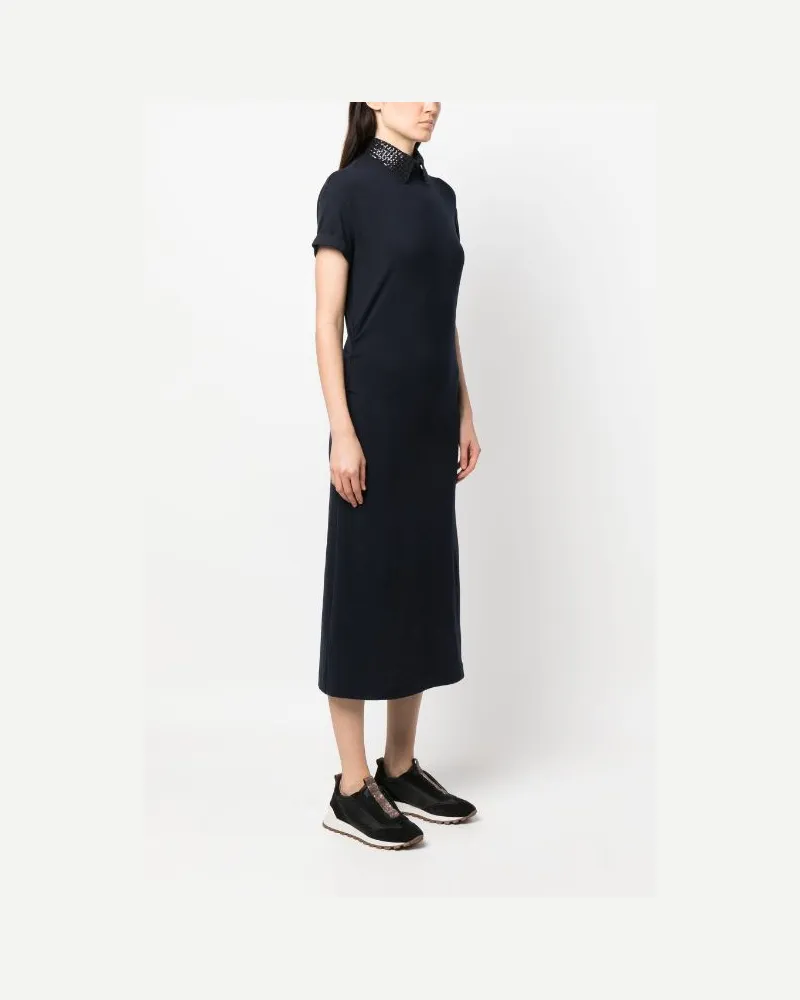 Brunello Cucinelli Women's Sequin-Embellished Midi Dress Aw23 W Navy