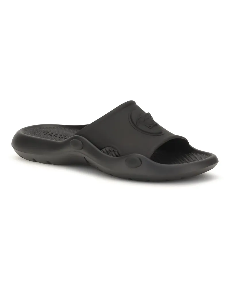 Versace Men's Nettuno Rubber Slide Black Sandal Black