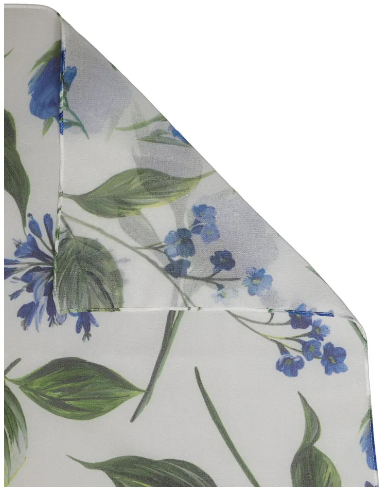 Dolce & Gabbana Floral-Print Polyester Scarf — White White